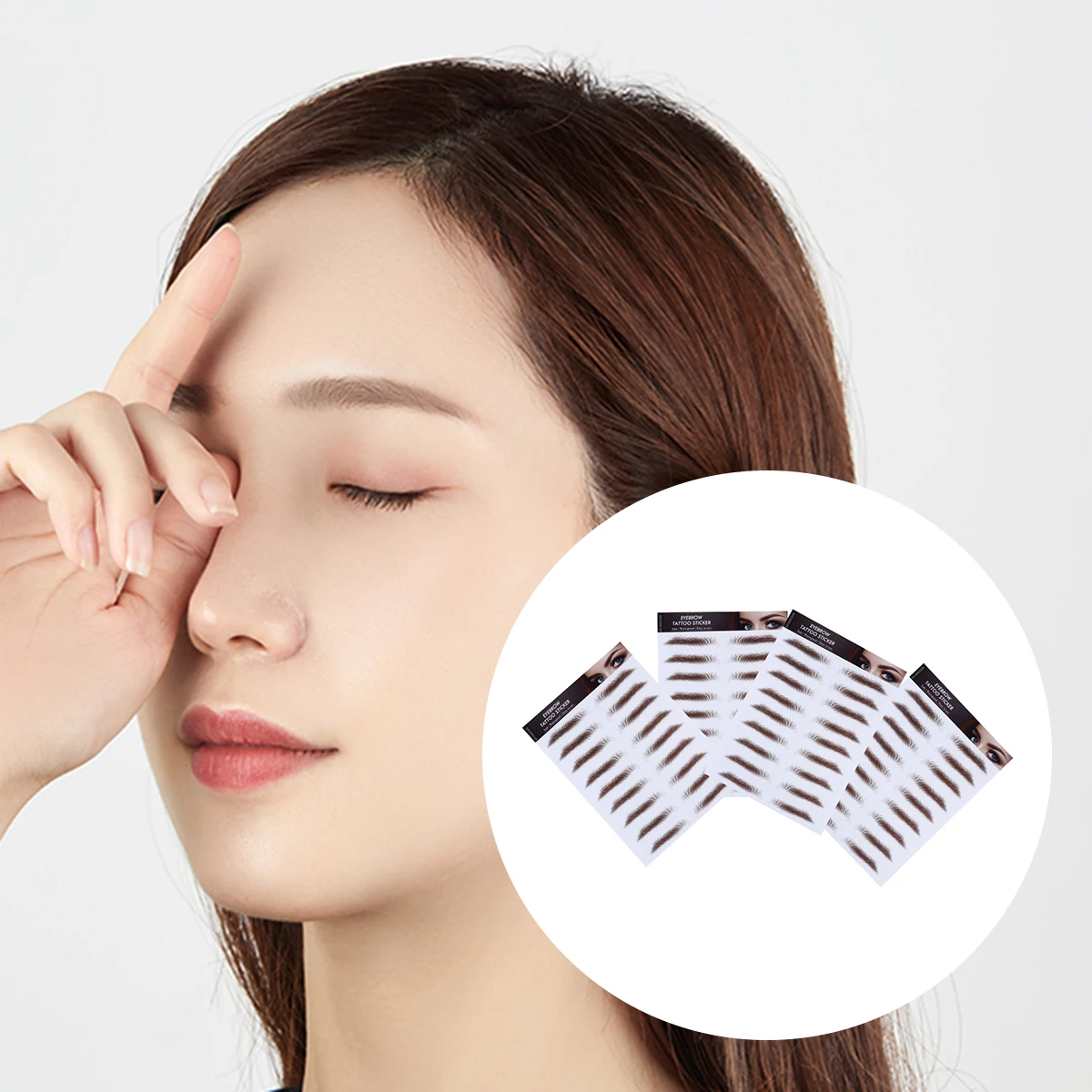 

4 Pcs Eyebrow Transfer Stickers 6D Hair-Like Eyebrows False Cosmetics Artificial Imitation Water