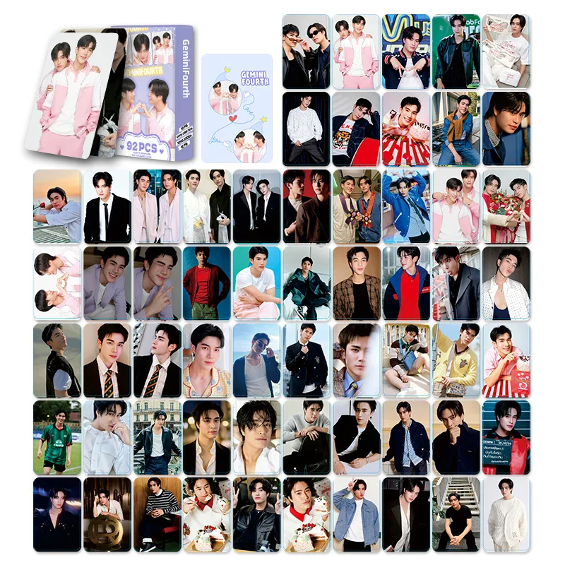 92Pcs/Set Thailand Stars GeminiFourth Laser Lomo Card Gemini&Fourth Character Photo Cards Stickers Fan Support Card