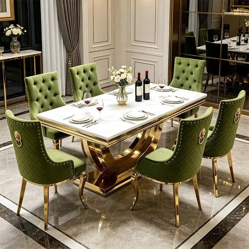 High End Home Dining Tables And Sets Of 6 Chairs Furniture Home Luxury Marble Dining Table Pliante Beautiful Style Rectangular