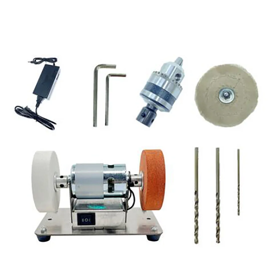 

220V Small Grinder Desktop Thickness Double Grinding Wheel Home Electric Grinding Polishing Drilling Machine