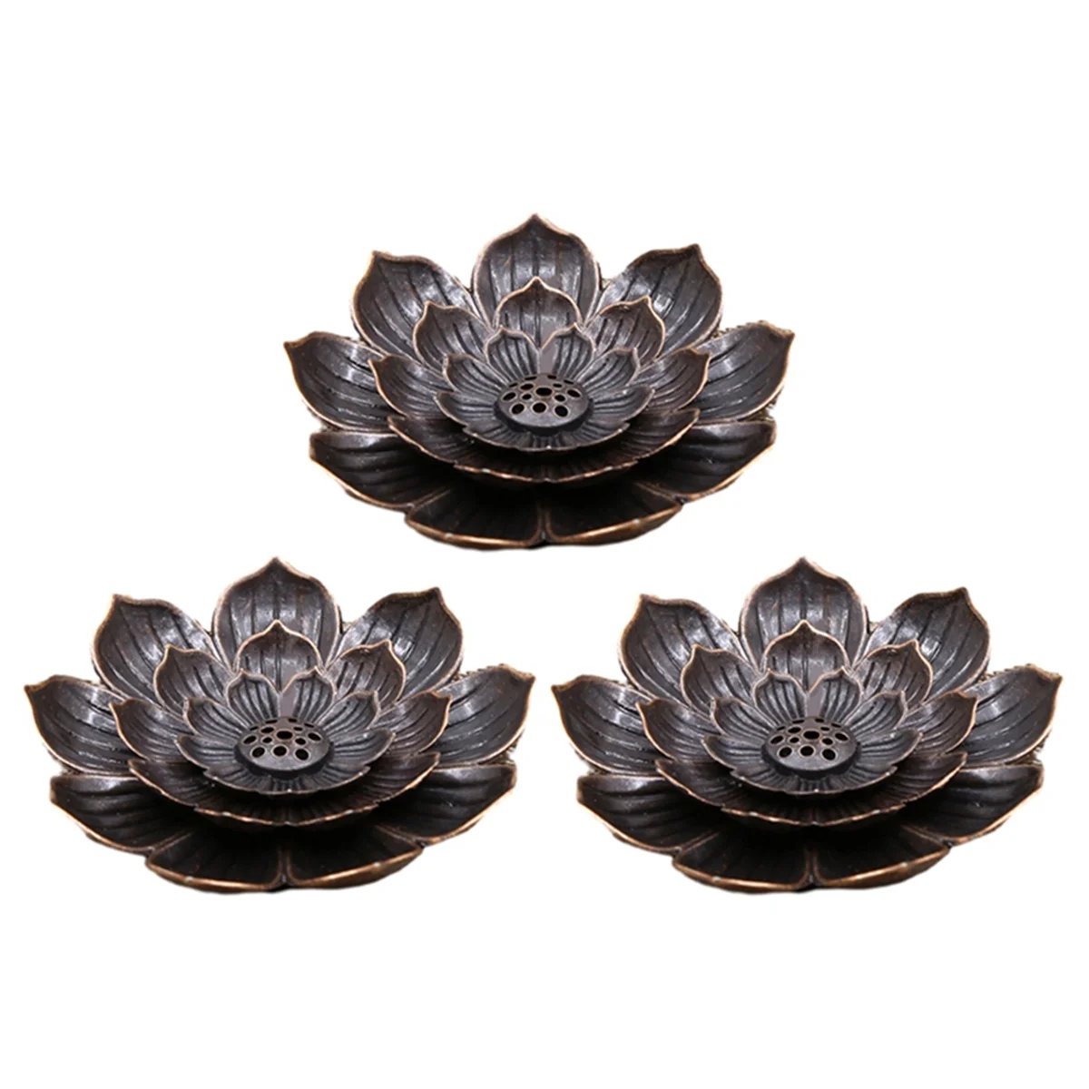 

3 PCS Incense Burner, Incense Holder for Sticks, Lotus Incense Stick Holder with Detachable Ash Catcher