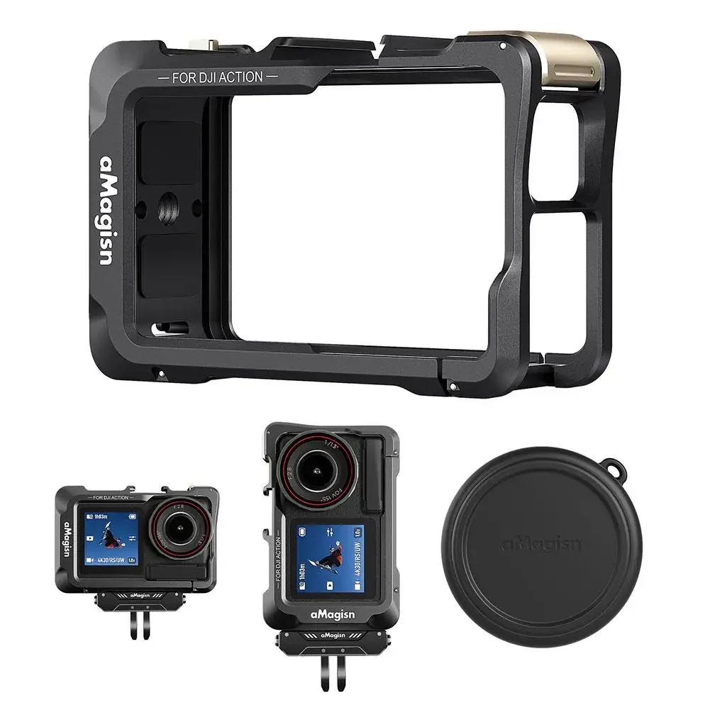 B-M  for dji Action5 Pro Metal Premium Edition Horizontal And Vertical Snap Protection Frame Quick Release Flip Cover Lock