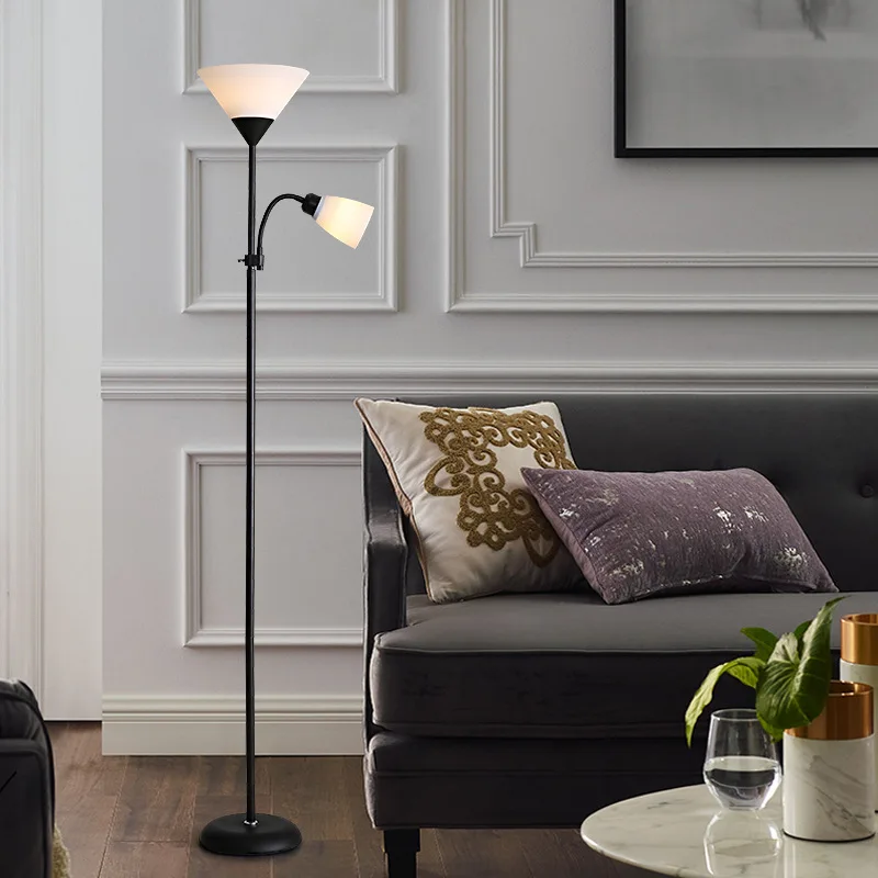 

LED Floor Lamp for Modern Minimalist Bedroom Living Room Study Creative Sofa Lamp Dual Head Standing Lamp for Home Use