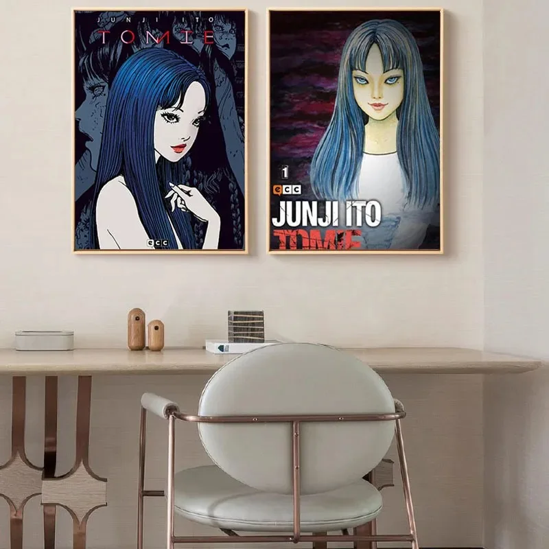 Japanese 1980s Horror Cartoon Tomie Figure Manga Art Canvas Posters and Printed Pictures for Living Room and Bedroom Home Decor