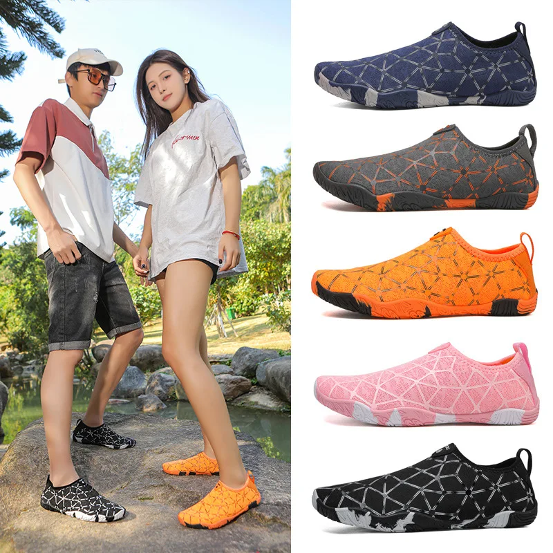 

Новые уличные нескользящие туфли для плавания на мягкой подошве, износостойкие быстросохнущие болотные туфли, дышащая пляжная обувь