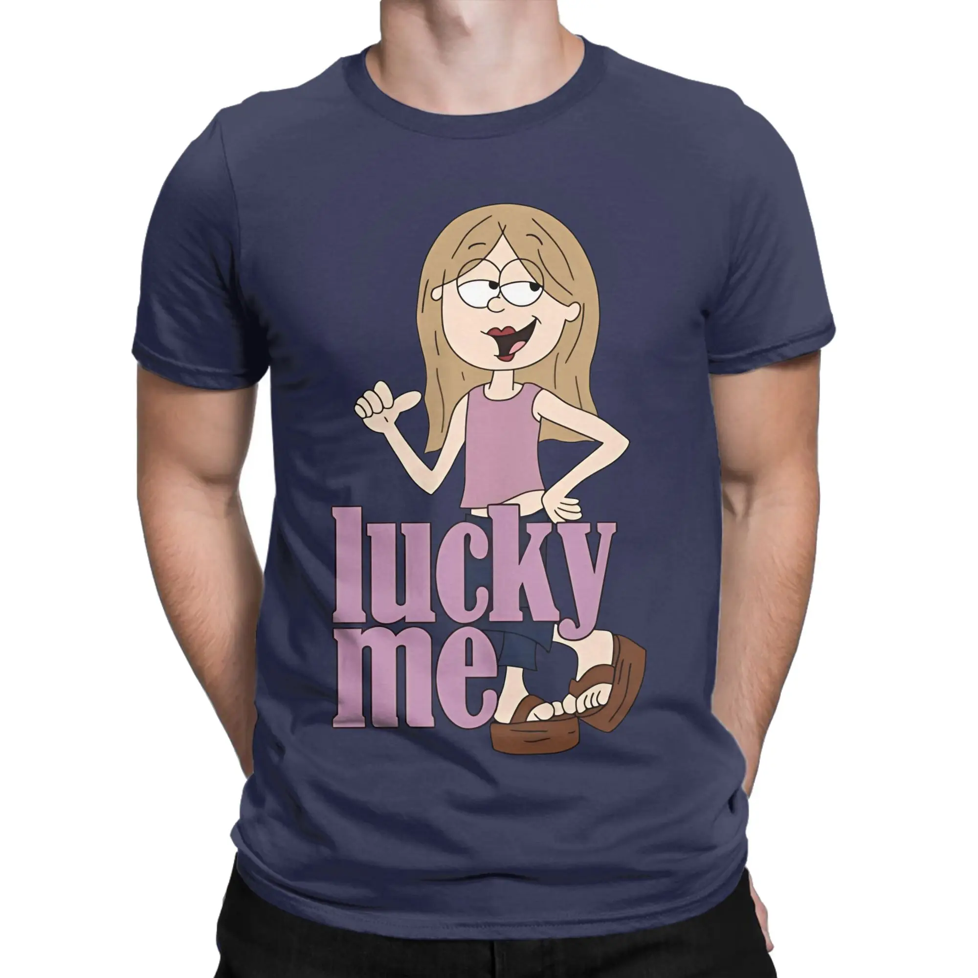 Lucky Me Lizzies Cartoon McGuires T Shirts H-Hilary D-Duff Tour 100% Cotton Tops Round Neck Tee Shirt Plus Size T-Shirts