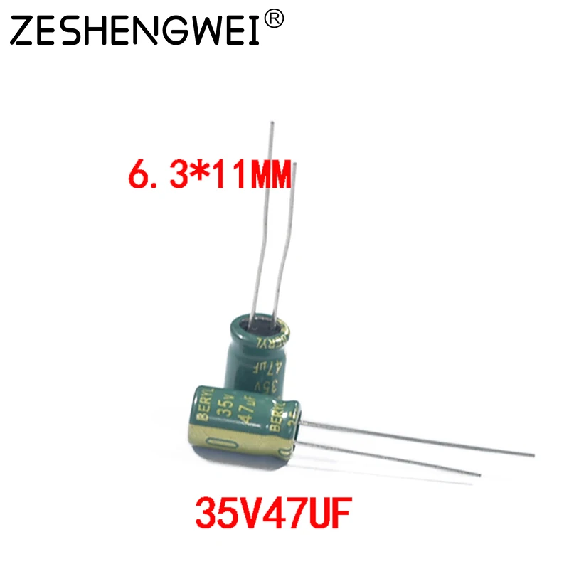 50PCSS 47UF 35V 105C 4.3X11mm Aluminum Electrolytic Capacitor 35V47UF Radial Lead