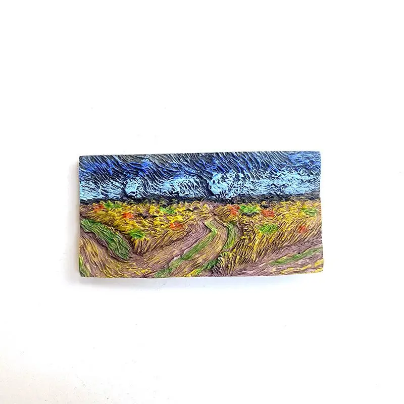 Stick Van Gogh's brushstrokes on refrigerator -- Wheat Field Refrigerator Sticker
