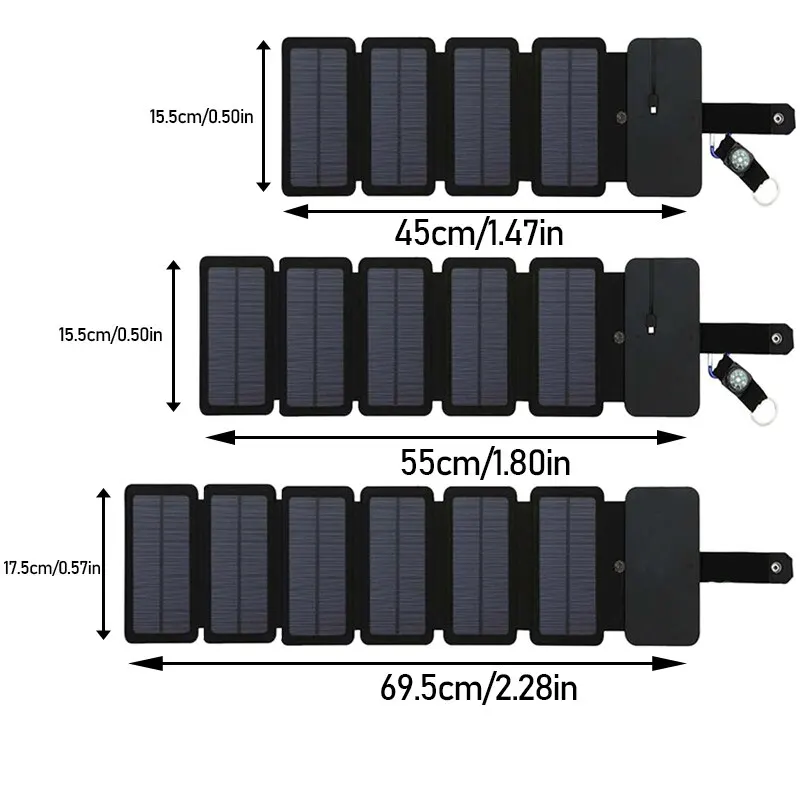 Pannello di ricarica solare portatile multifunzionale esterno Dispositivo di uscita USB pieghevole 5V 1A Strumento da campeggio Uscita ad alta