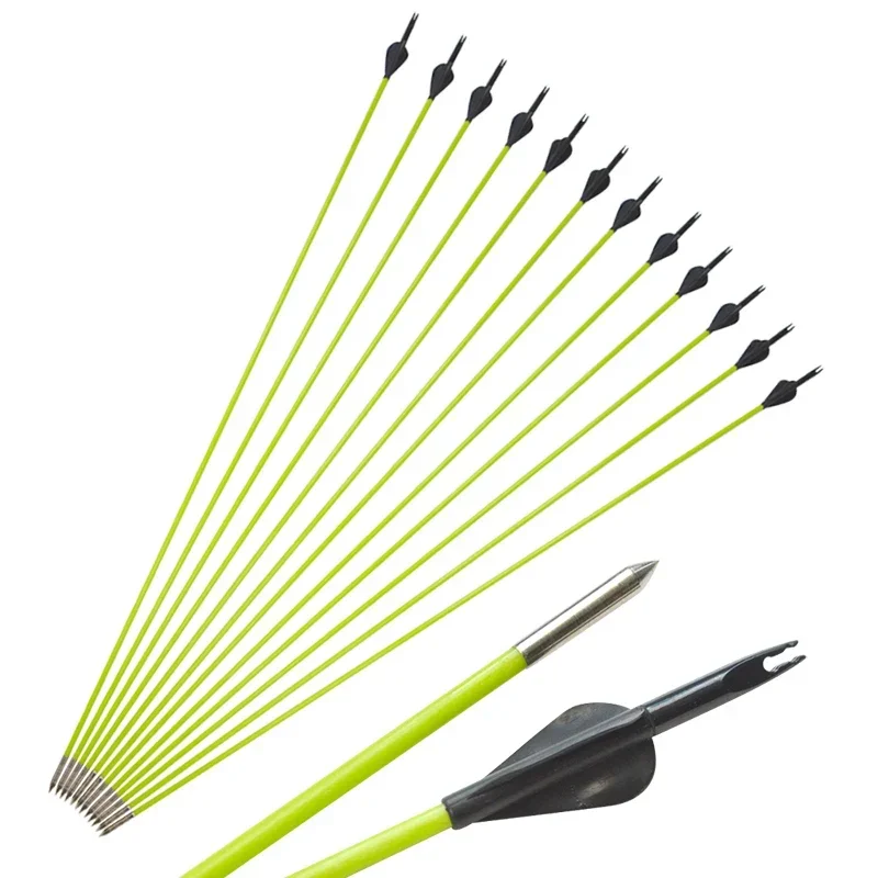 

6/12pcs Archery Fiberglass Arrows 30'' SP600 Diameter 5mm Archery Arrow Shaft Veans Feather for Outdoor Sports Shooting Hunting