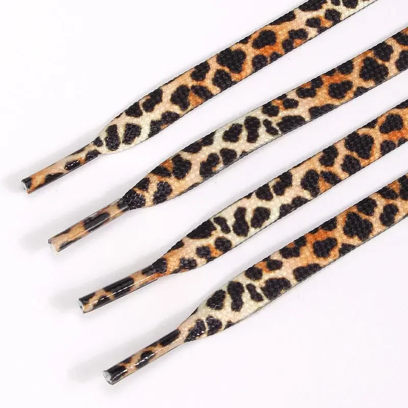 1Pair Classic Leopard Patten Print Shoelace Creative Unisex Sneakers Canvas Shoe Lace Flat Shoelaces Shoes Strings Шнурки image 4