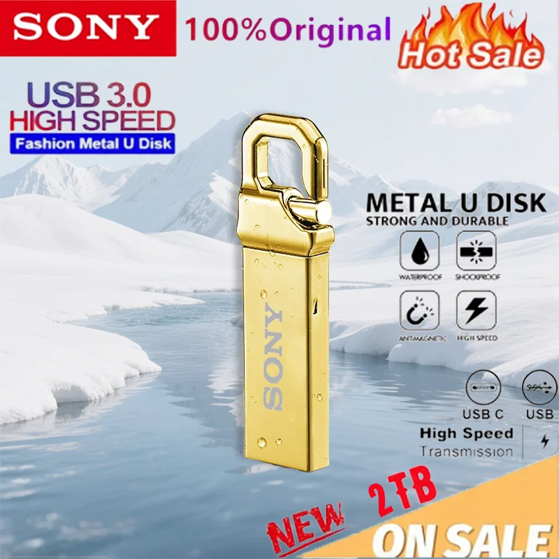 SONY 2TB Original USB Flash Drive USB 3.2 High Speed Pen Drive 1TB Waterproof Pendrive USB Memory For Computer Storage Devices