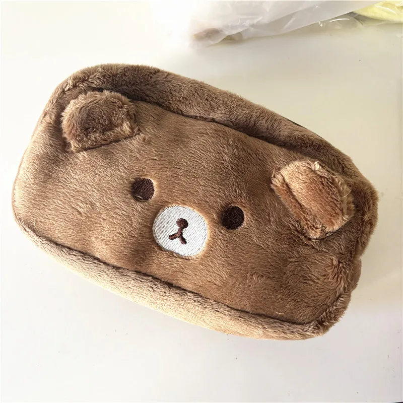 New Cute Rilakkuma Bear  Kids Plush Pencil Bag Girls Stuffed Make up Cosmetic Case For Women