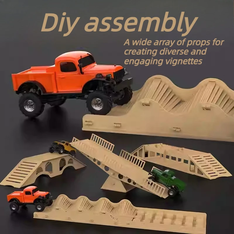 

1/18 масштаб 1/24, деревянные односторонние детали моста для радиоуправляемых гусеничных внедорожников, многофункциональный комбинированный реквизит для гусениц