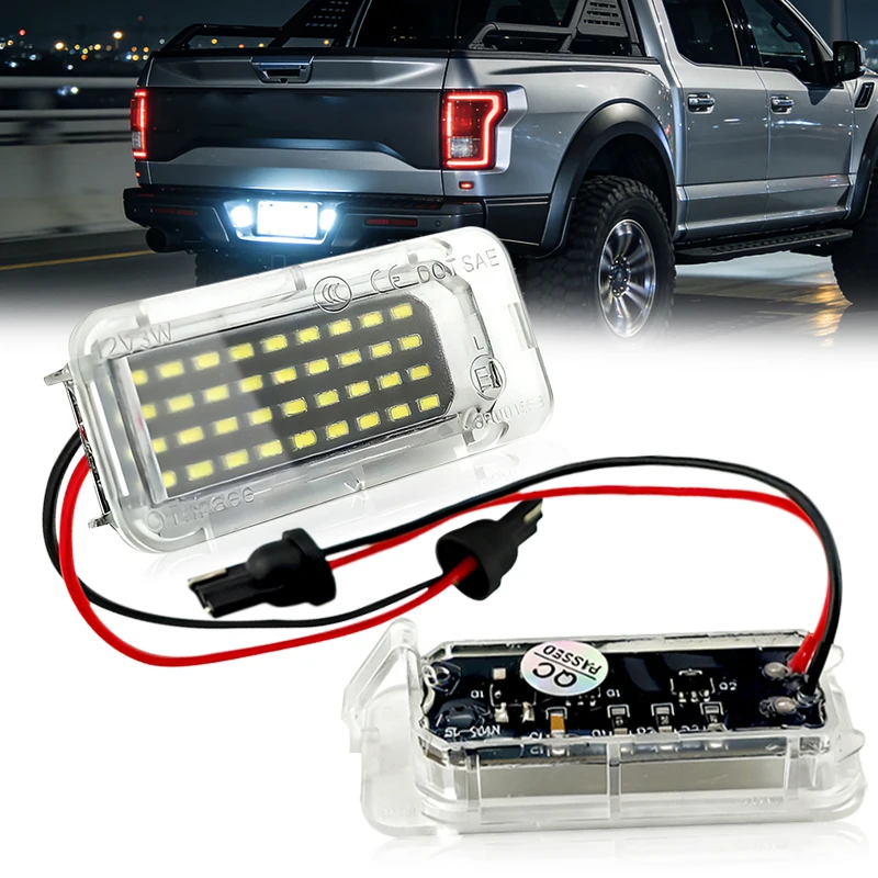 2pcs Number Plate Light for Ford Fiesta Focus Kuga Mondeo Galaxy Ecosport Ranger Explorer LED License Lamp