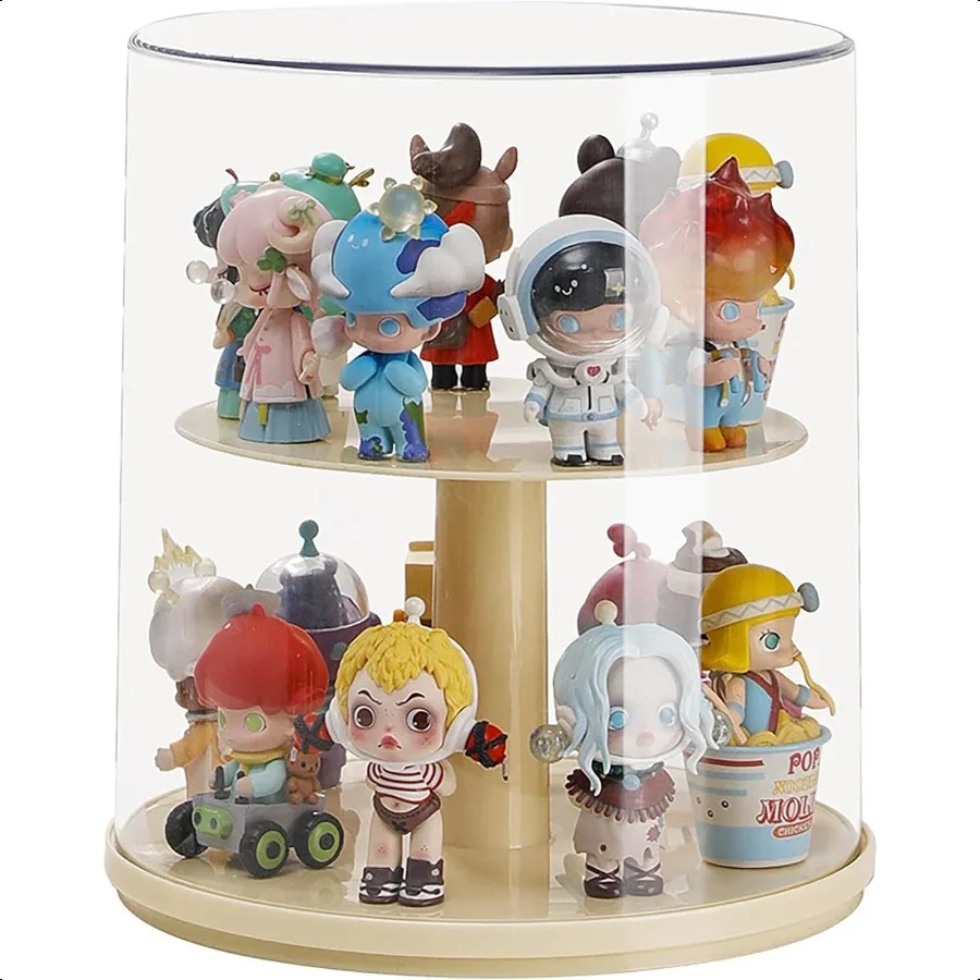 

Clear Figures Display Case with Rotatable Stackable Figures Blind Box Doll Display Stand for Pop Mart Collectibles Action Figu