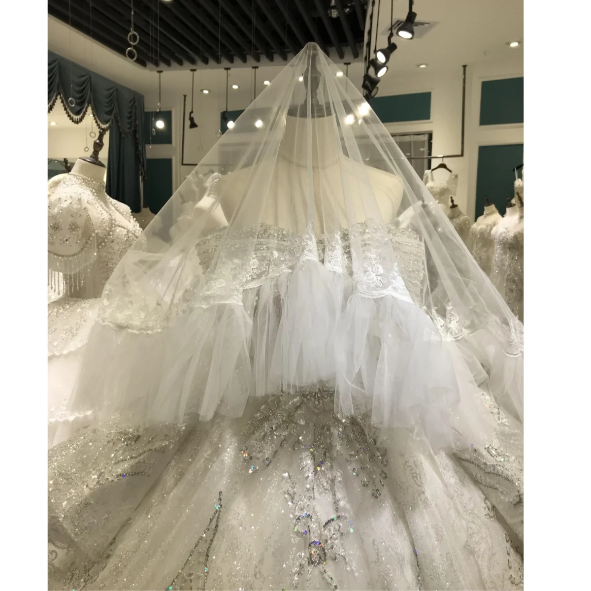 

Kisswhite customized New puffy short bridal veils for bride romantic wedding accessories one layer veils