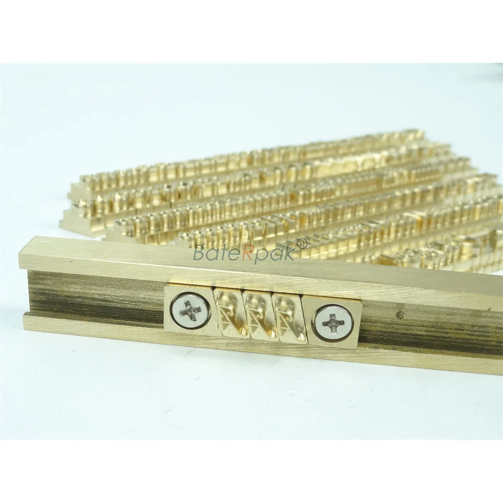 BateRpak Italic Leathercraft Embossing T type Stamping Brass Letters,184pcs/set Number/Alphabet,based on \