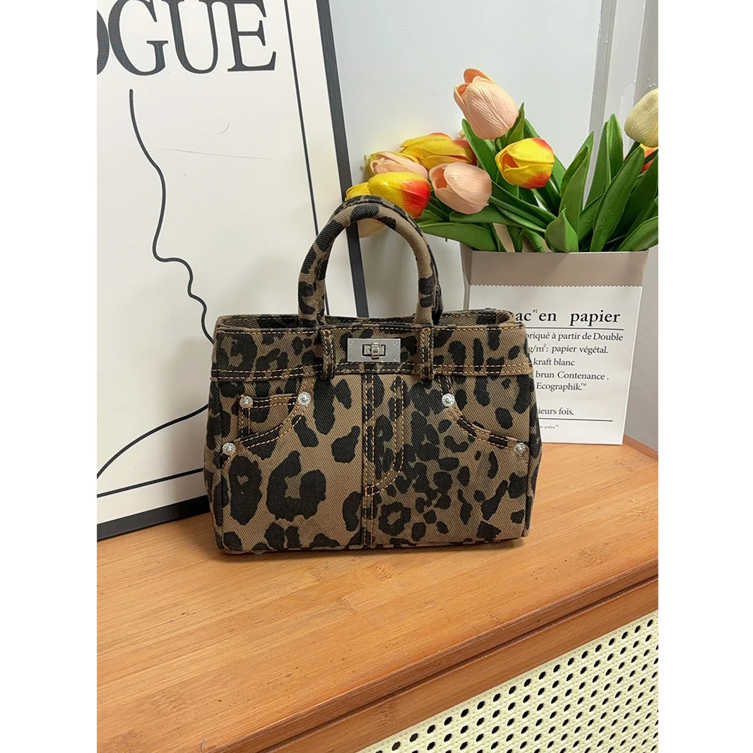 Women Handbags Leopard pants Key lock Top-handle Handbag Fashion Satchel Dumpling Pack Shoulder Bag Tote Bag Hobos Large Purse