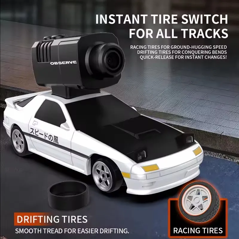 1:43 Rc Car with HD Camera 120° Wide Angle Camera&Gyro 4WD 2.4G Full-scale Drift Racing Remote Control Car Christmas Gifts Toys