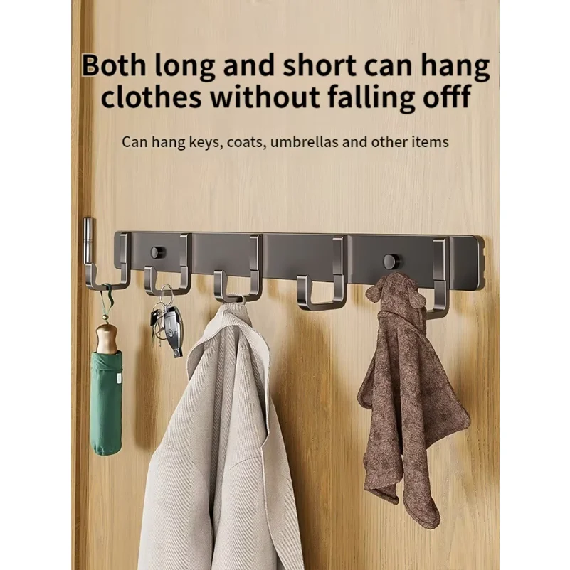 Hooks for hanging clothes at the entrance door, hanging hangers on the wall, and strong hooks for the wardrobe in th