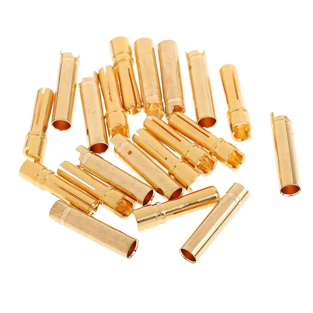 10Pairs DIY Golden Banana Connector Plugs 4.0 for RC Aircraft Battery