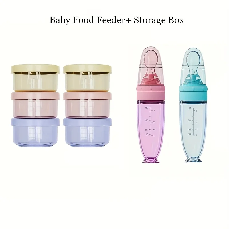 

7 шт./8 шт. кормушка для детского питания, герметичная крышка, портативный контейнер для хранения детского питания для дома и путешествий, идеально подходит для детей, детей, мини