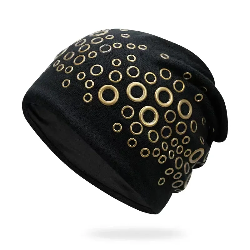 

Унисекс, весенне-осенняя шляпа в стиле панк с металлическими кольцами, повседневные кепки в стиле хип-хоп с головками от 56 до 60 см