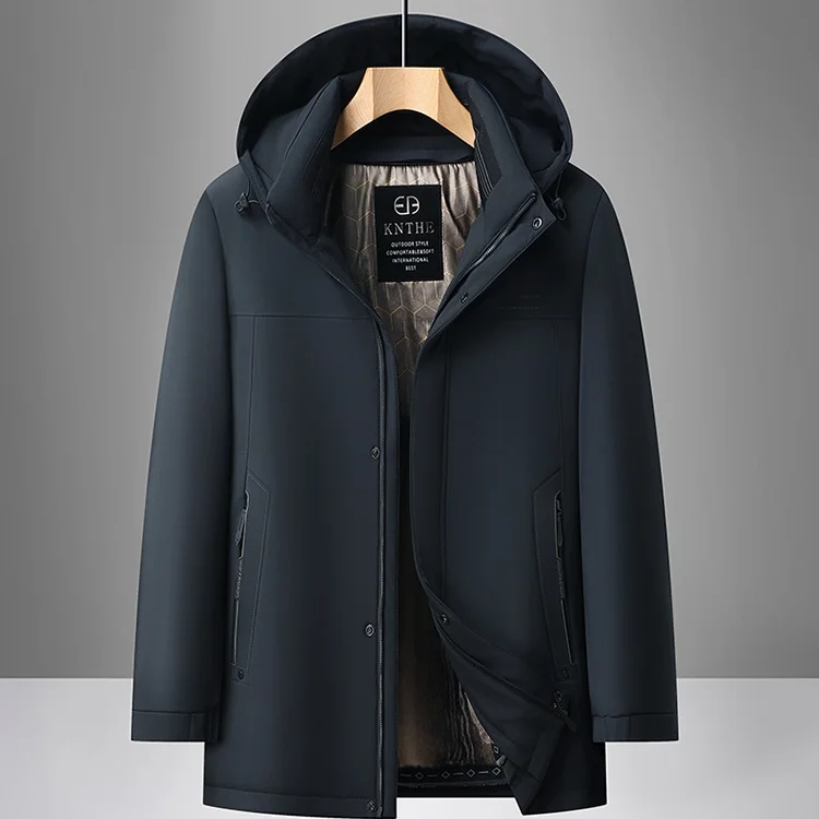 

Men's Winter Jaet Thiened Warm Hooded Fce Lined New Casual Loose Top Polyester Inner Stand Fit Nylon Fiber