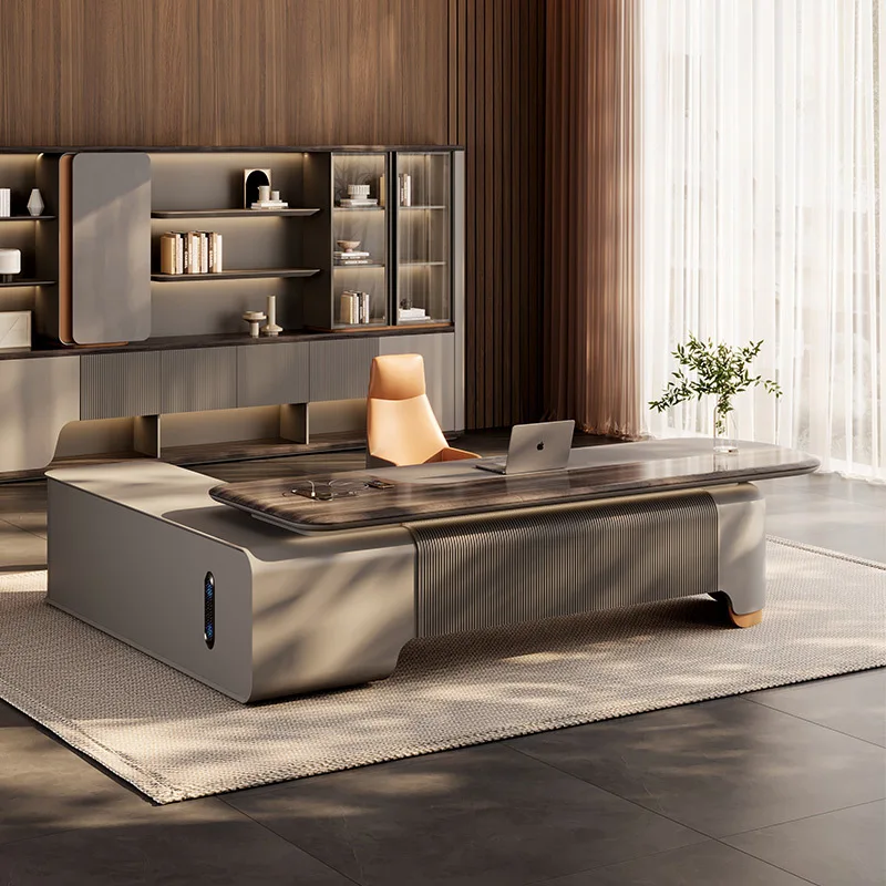 CEO desk High-End , CEO Office Set, Modern Chairman'S , Leadership Study Desk, Large Executive Table