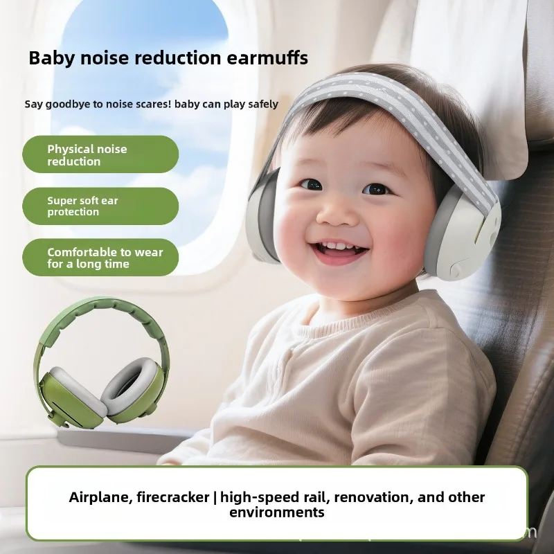 Baby Ear Protection for Babies Toddlers Elastic Noise Reduction Earmuffs Baby Headphones Against Hearing Damage Improves Sleep