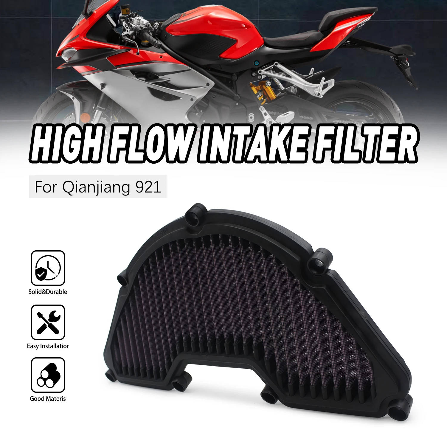 

Air Filter Cleaner Replacement Motorcycle Parts For Qianjiang Motorcycle Race 921 reliable Air Filter Element