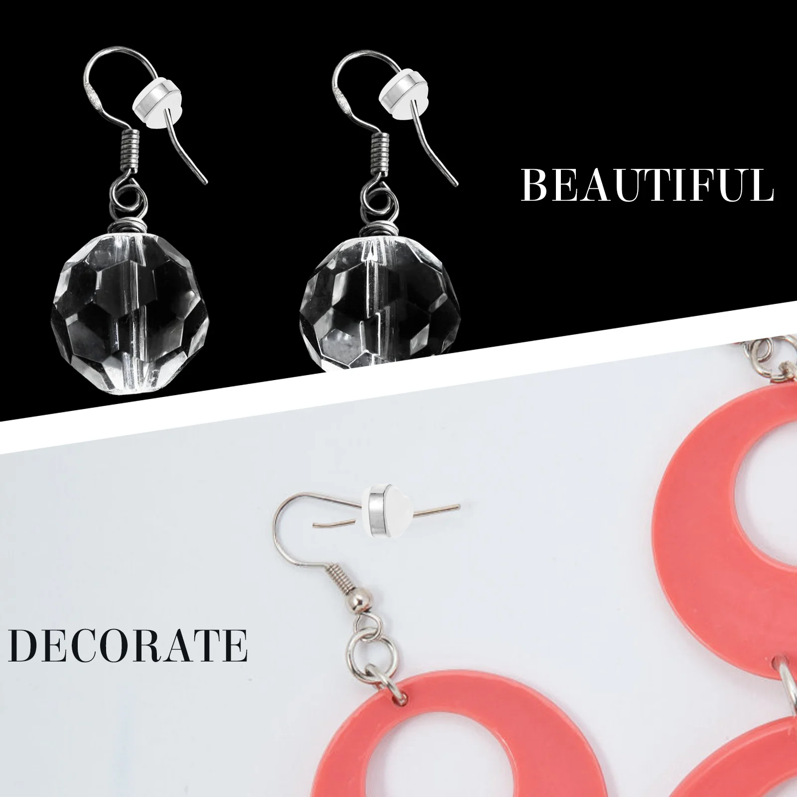 

100Pcs Locking Silicone Heart Earring Backs Secure Replacement Stoppers for Stud Earrings Safe Lightweight DIY Jewelry