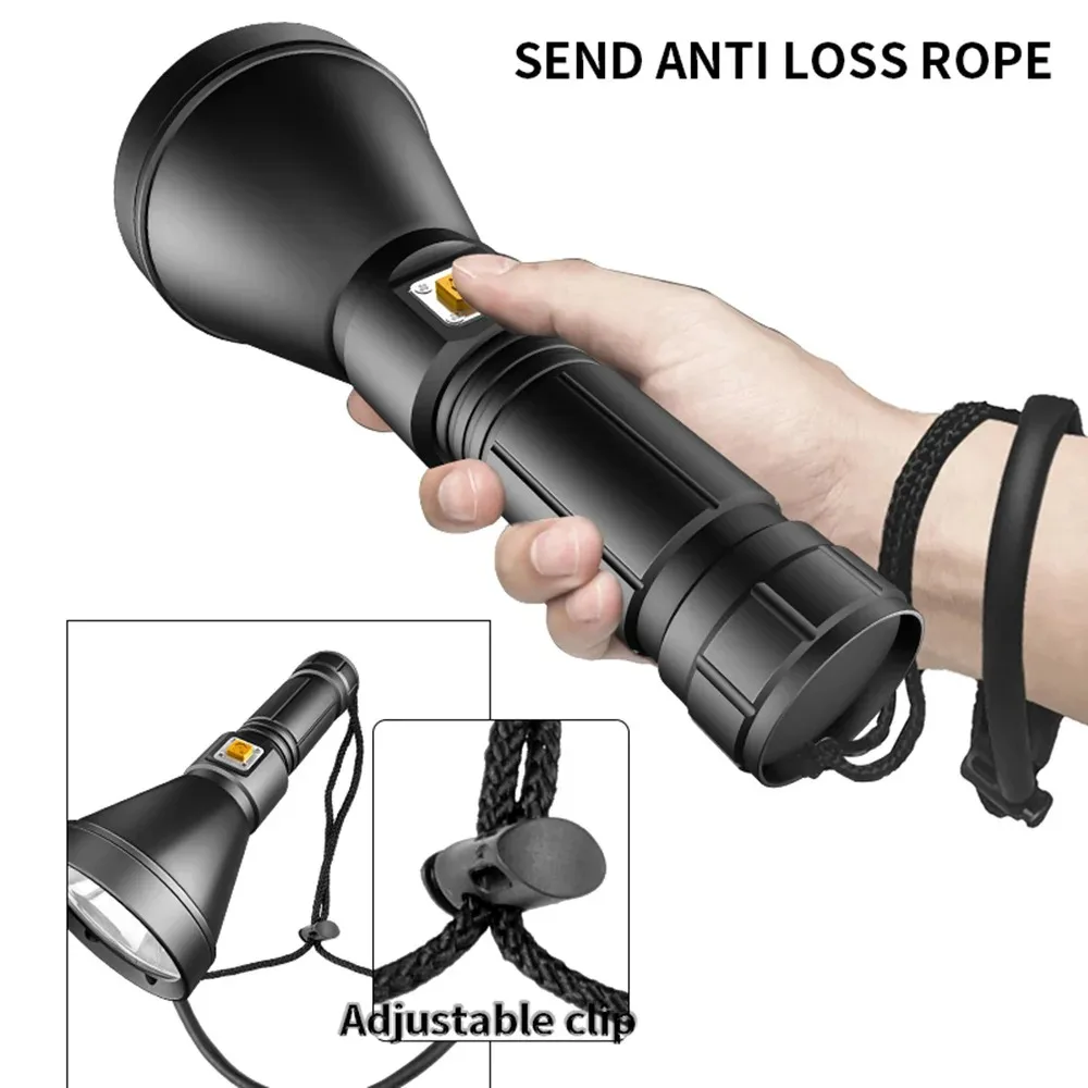 Professional XHP90 Scuba Diving flashlight 5000 Lumen Flashlight Strong light  IPX8 Waterproof Underwater Dive LED Light