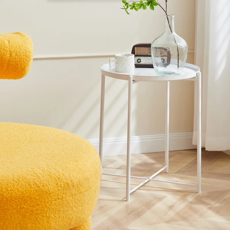 

Nordic Ins Sofa Table Simple Creative Coffee Desk Mini Iron Round Bedside Table Metal Side Desk Modern Coffee Desk New Arrivals