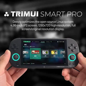 Trimui Smart Pro Konsol Permainan Genggam Layar IPS 4.96"Joystick Sistem Linux Pencahayaan RGB Hadiah Pemutar Video Retro Smartpro 6 video game genggam penjualan terbaik untuk anak-anak - №