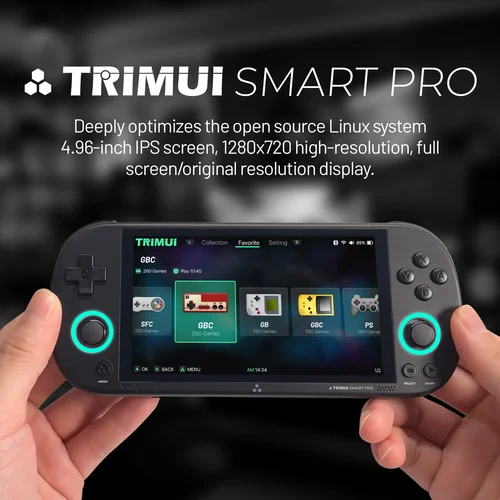 Imagen 2 del producto Trimui Smart Pro consola de juegos portátil pantalla IPS de 4,96 pulgadas sistema Linux Joystick iluminación RGB Smartpro reproductor de videojuegos Retro regalo