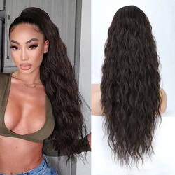 Synthetic Water Wave Ponytail Hair Extension Long Curly Wavy Pony Tail Hair for Women Natural Wrap Around Ponytail Hairpieces