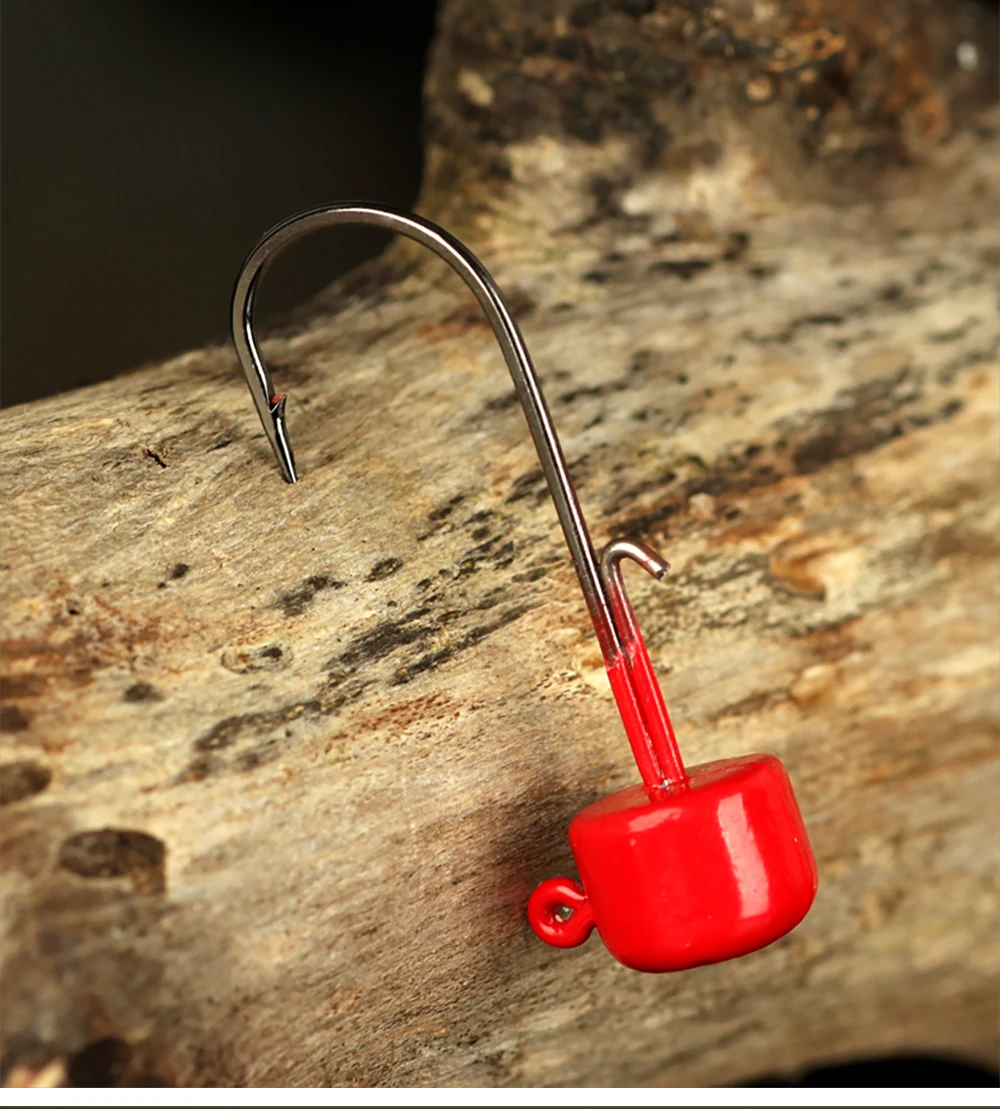 FTK Angelhaken 5 Stück 1,6g 2g 3g 4,8g 5,8g Ned Rig Jig Pilz-Jigköpfe Haken Weiche Wurmköder Haken für Barsch Forelle Hecht – Detail 12