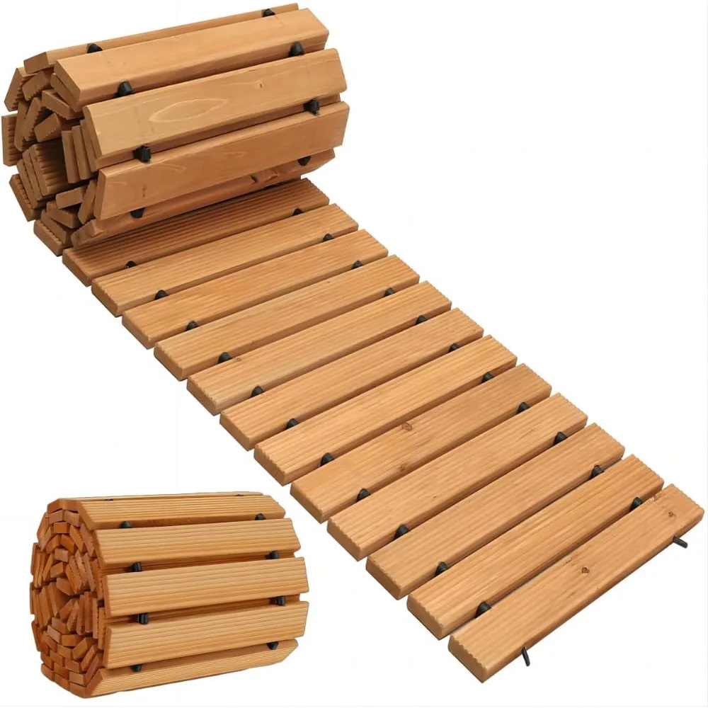 

Деревянная садовая дорожка (6 футов, прямая), свернутая кедровая дорожка — устойчивый к атмосферным воздействиям, защищенный от УФ-излучения, свернутый деревянный дорожный пол для улицы,