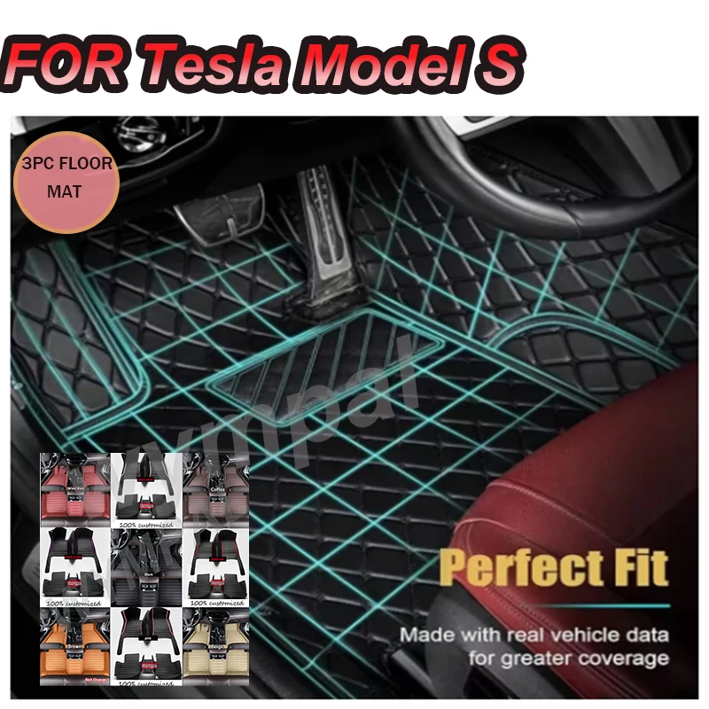 

РОСКОШНЫЕ автомобильные коврики для Tesla Model S 2015 2014, ковры, водонепроницаемая кожа