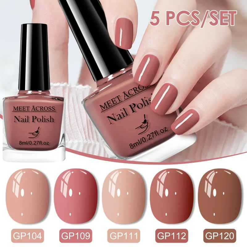 5個/セット 8ml 水性ネイルポリッシュ 長持ち 速乾性 ランプ不要 ネイル用品 ネイルデコレーション用