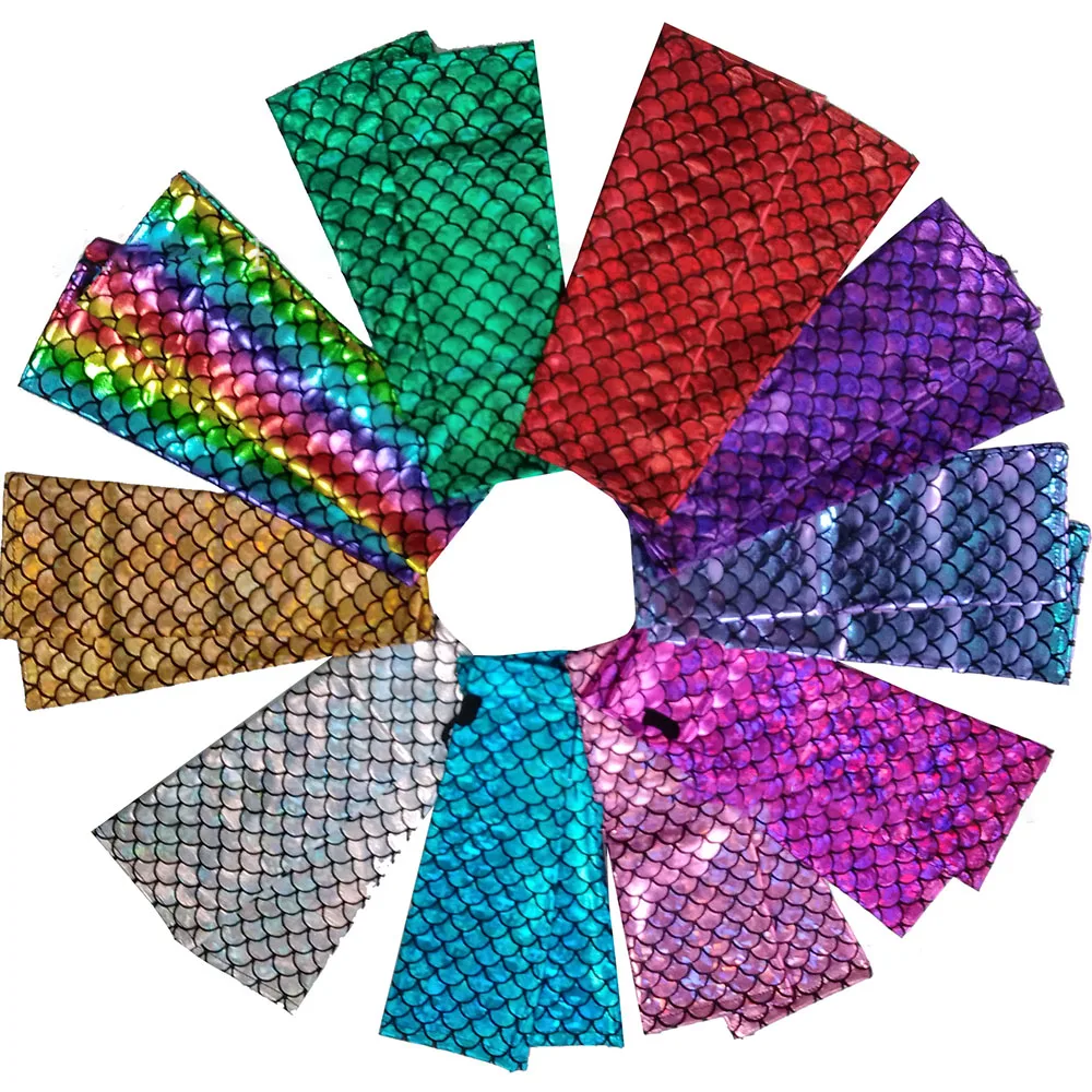 Women Mermaid Costume Fish Scale Pattern Printed Fingerless Long Gloves Arm Sleeves Adult Halloween Cosplay Costume Accessory