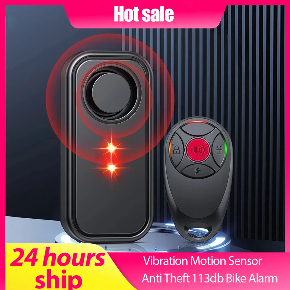 

113db Waterproof Car Alarm with Motion Sensor with Remote Anti theft Alert System for Ebikes Scooter with LED Lights