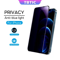 TBTIC Screen Protector For iPhone 15 14 Pro Max Plus 13 12 11 XR X XS XsMax Full Coverage Privacy Blue Light Tempered Glass