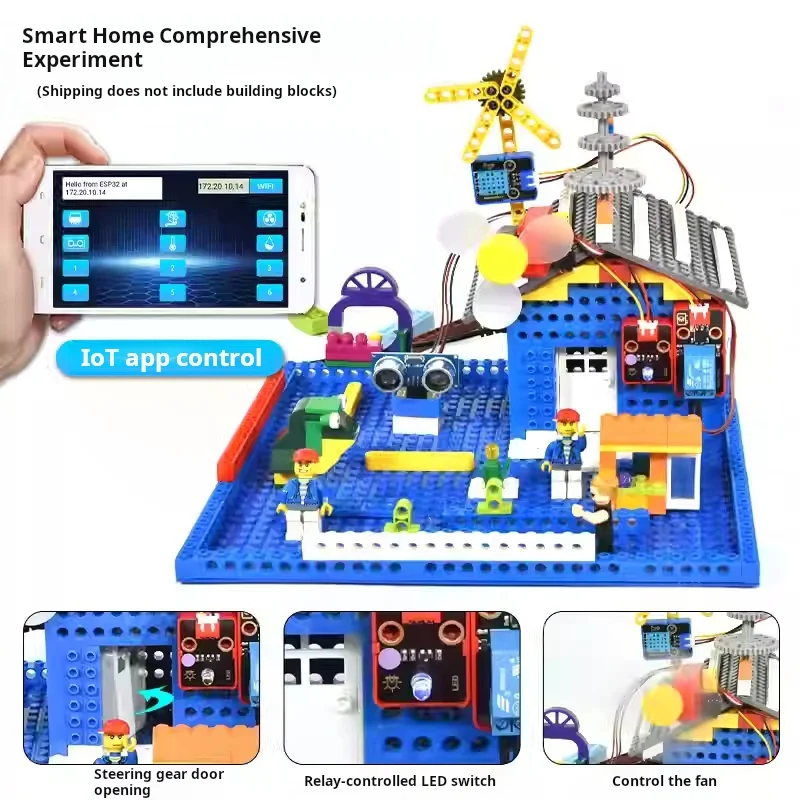 ESP32 Development Board Sensor Starter Kit IoT Learning DIY Programming Set Compatible with Lego Blocks