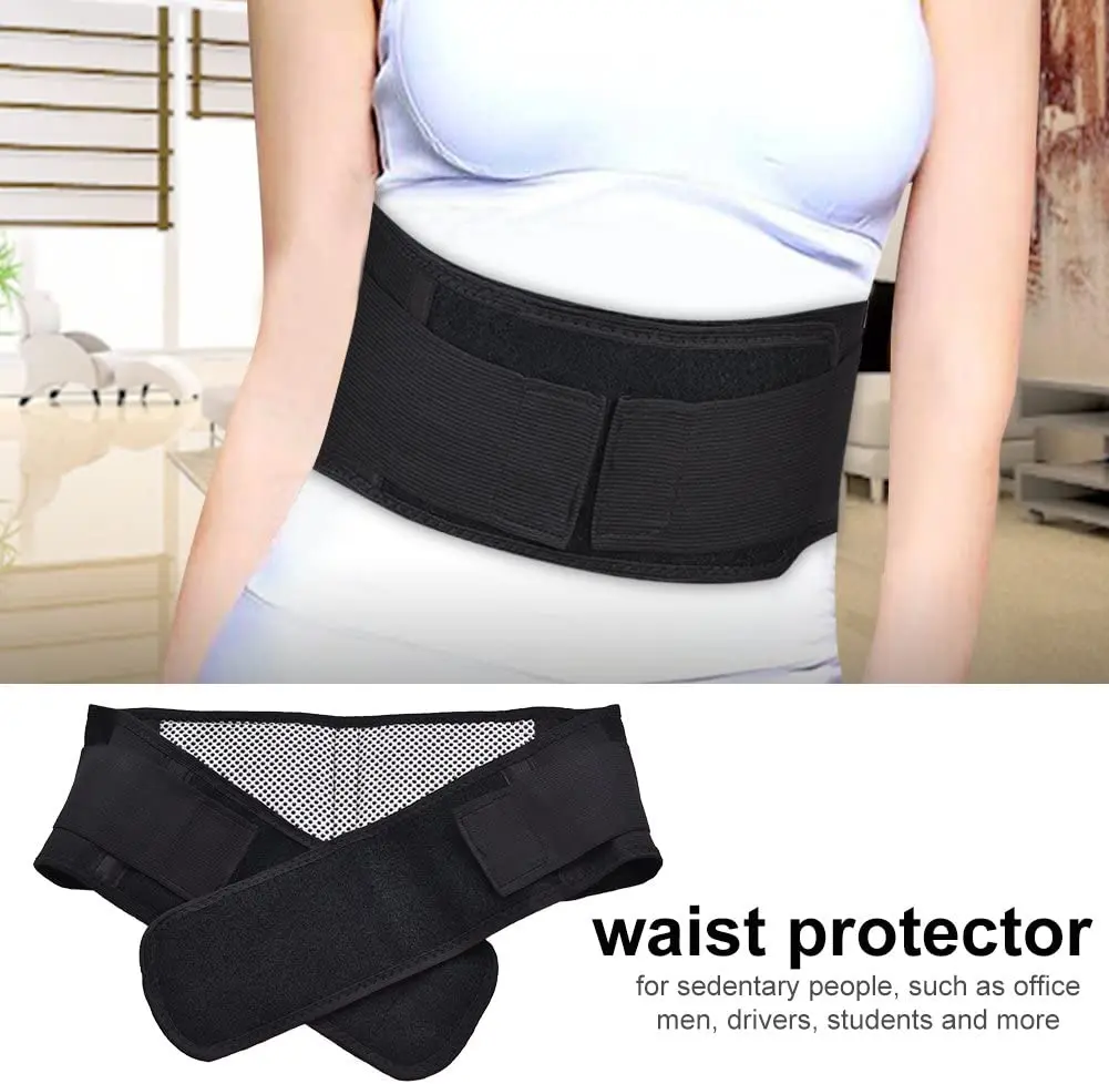 KWEEPFULL Tourmaline Self-heating Magnetic Therapy Waist Belt Lumbar Support Back Waist Support Brace Double Banded Adjustable