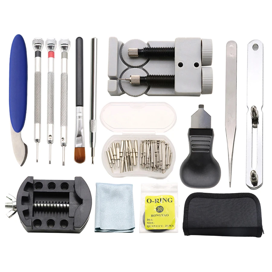 Repair watch tools, open the back cover of the watch, remove the strap, box, watch ear pins, and tool accessories