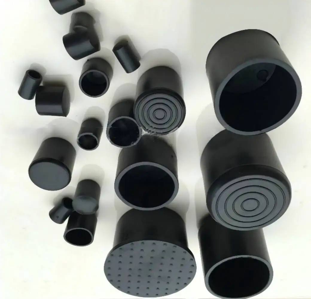 6mm-63mm Soft Rubber Thickened Chair Foot Pad PVC Blanking Bungs Black Round Anti-Skid Wear-Resistant End Plugs Caps Pipe Insert