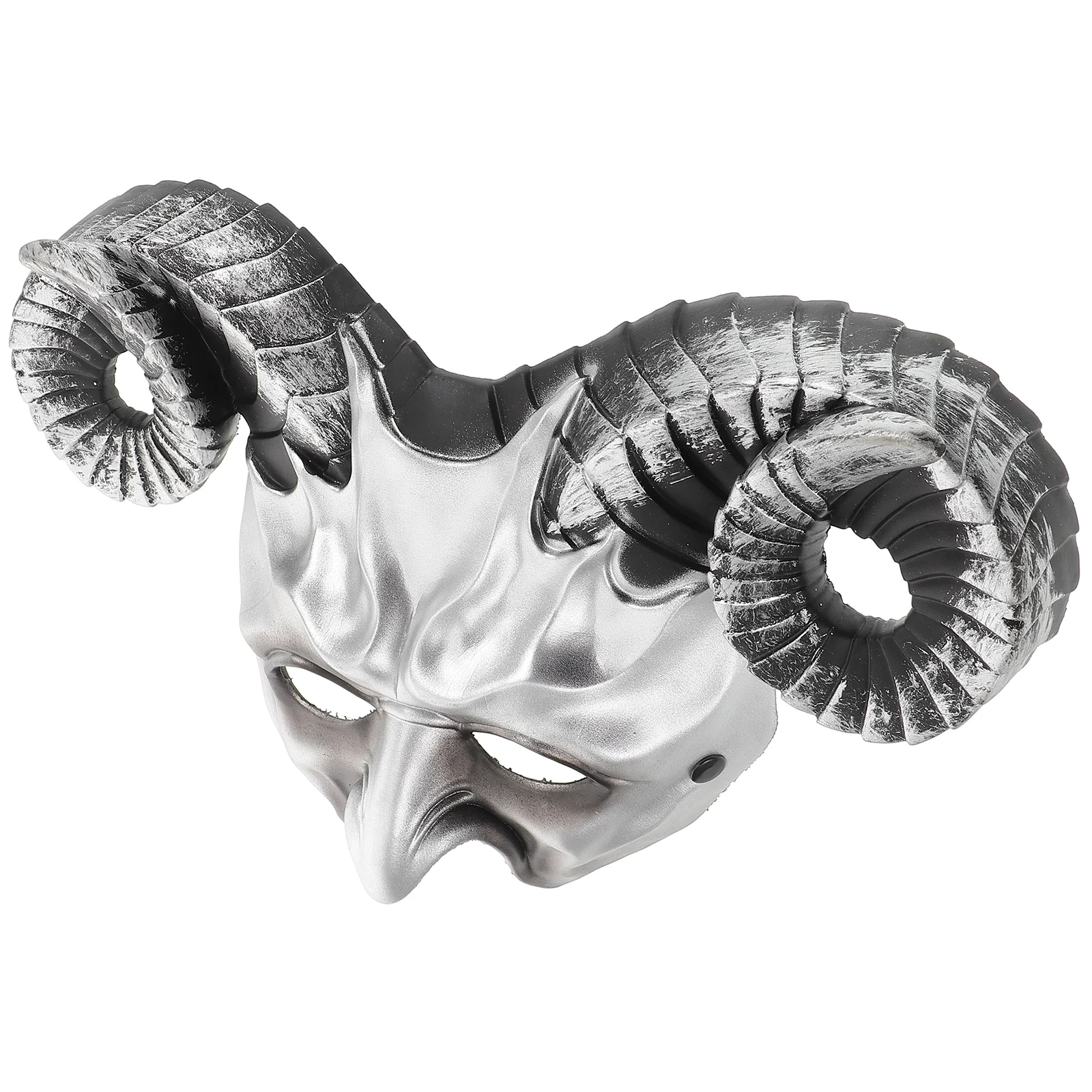 

Fox Costume Mask Halloween Horn Collagen Eye Party Prop Novel Full Face Silver Masquerade Costumes